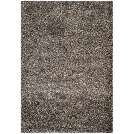 Safavieh New York Shag Power Loomed Round Rug, Brown - Brown, 4 x 4 ft. SG165-2525-4R